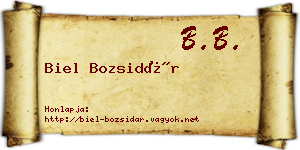 Biel Bozsidár névjegykártya